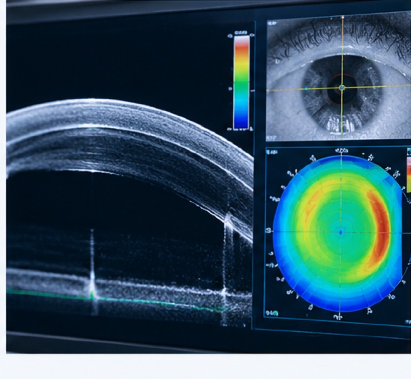 눈물층 두께를 분석하는 검사 화면